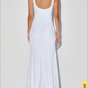 Lulus brand new white sequin size L Maxi dress